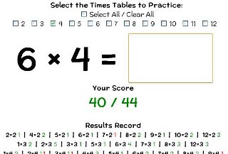 Online times table trainer